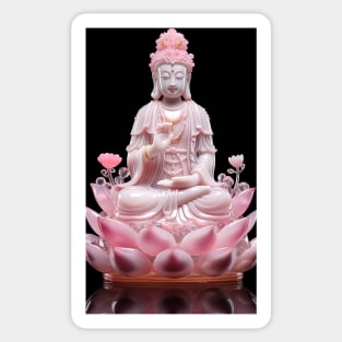 Buddha Guanyin on black background Sticker